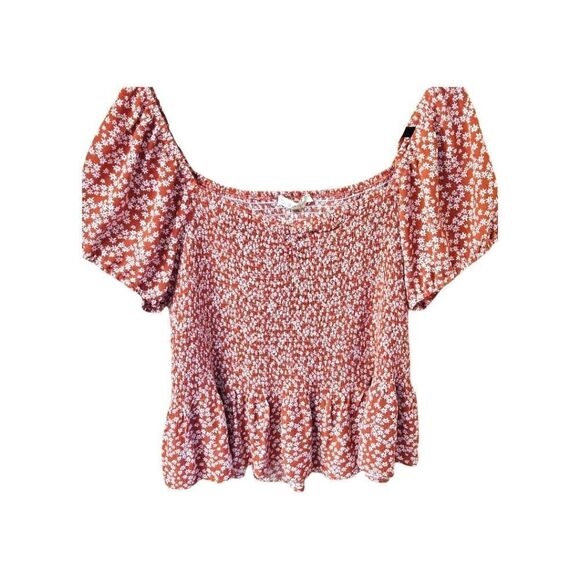 WILD JASMINE Plus Size Short Sleeve Floral Print Smocked Summer Top 2X - Picture 1 of 13